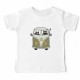 T-shirt "deux chats dans un bus vert"