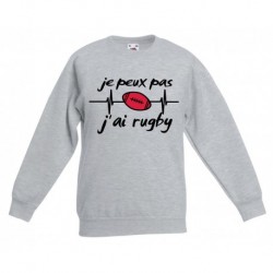 Sweatshirt "Je peux pas j'ai rugby"