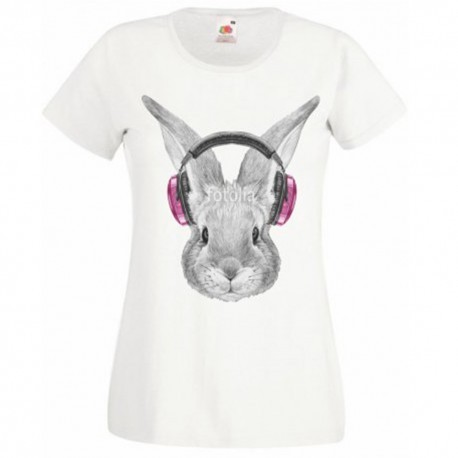 T-shirt "Lapin écouteurs"