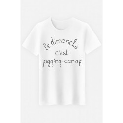 T-shirt "Le dimanche c'est jogging-canap'"